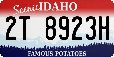 ID license plate 2T8923H