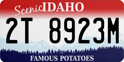 ID license plate 2T8923M