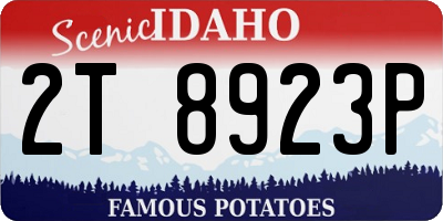 ID license plate 2T8923P