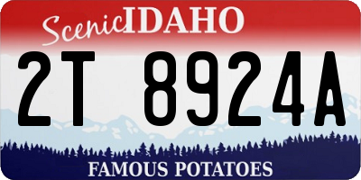 ID license plate 2T8924A