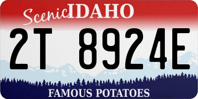 ID license plate 2T8924E