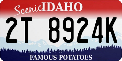 ID license plate 2T8924K