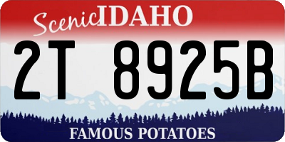 ID license plate 2T8925B
