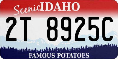 ID license plate 2T8925C