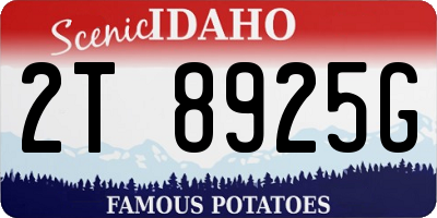 ID license plate 2T8925G