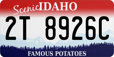 ID license plate 2T8926C