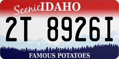 ID license plate 2T8926I