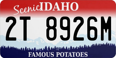 ID license plate 2T8926M