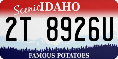 ID license plate 2T8926U