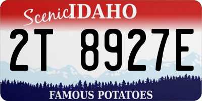 ID license plate 2T8927E