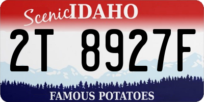 ID license plate 2T8927F