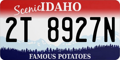 ID license plate 2T8927N