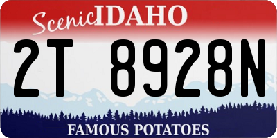 ID license plate 2T8928N
