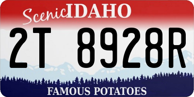 ID license plate 2T8928R