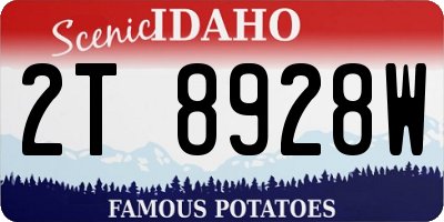 ID license plate 2T8928W