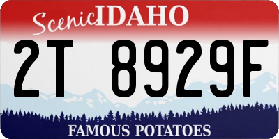 ID license plate 2T8929F