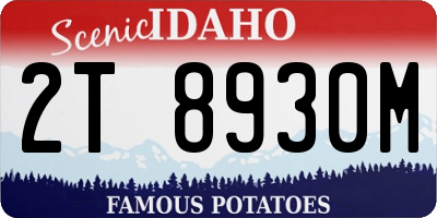 ID license plate 2T8930M