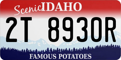 ID license plate 2T8930R