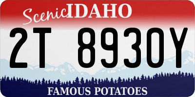 ID license plate 2T8930Y