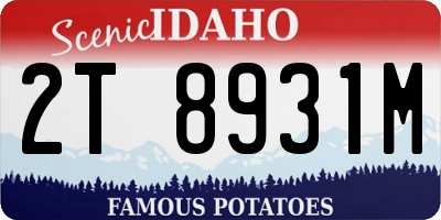 ID license plate 2T8931M