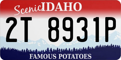 ID license plate 2T8931P