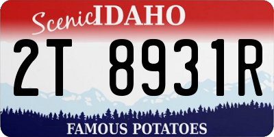 ID license plate 2T8931R