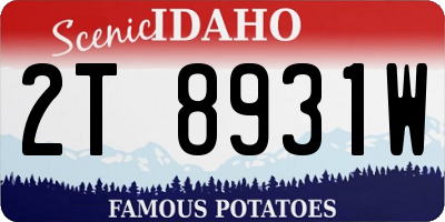 ID license plate 2T8931W