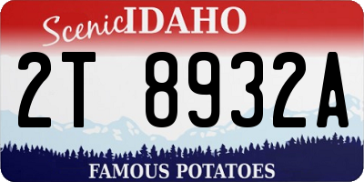 ID license plate 2T8932A