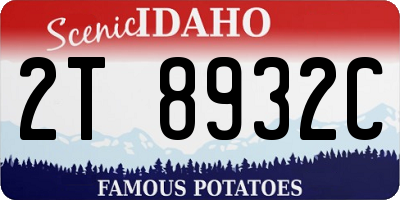 ID license plate 2T8932C