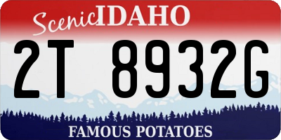 ID license plate 2T8932G