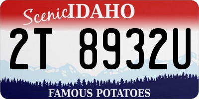 ID license plate 2T8932U
