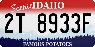 ID license plate 2T8933F
