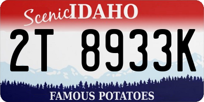 ID license plate 2T8933K