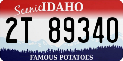 ID license plate 2T8934O