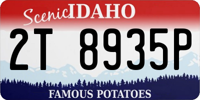 ID license plate 2T8935P