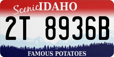 ID license plate 2T8936B