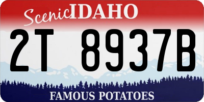 ID license plate 2T8937B