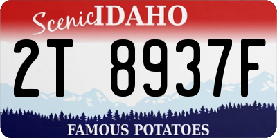 ID license plate 2T8937F