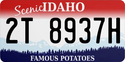 ID license plate 2T8937H