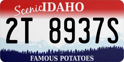 ID license plate 2T8937S