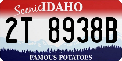 ID license plate 2T8938B