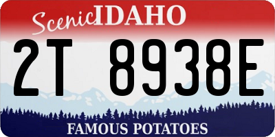 ID license plate 2T8938E