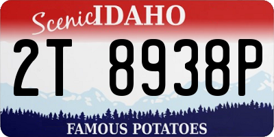 ID license plate 2T8938P