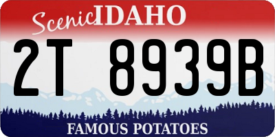 ID license plate 2T8939B