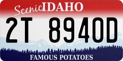 ID license plate 2T8940D