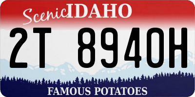 ID license plate 2T8940H