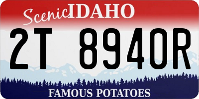 ID license plate 2T8940R