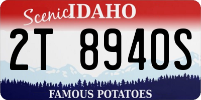 ID license plate 2T8940S