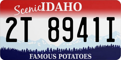 ID license plate 2T8941I