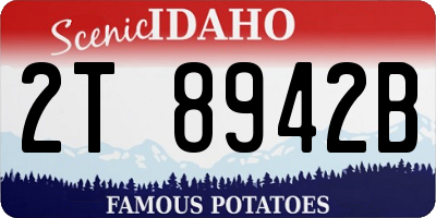 ID license plate 2T8942B